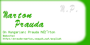 marton prauda business card